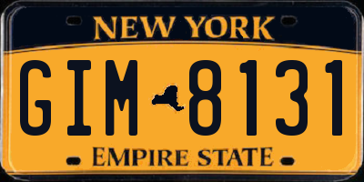 NY license plate GIM8131