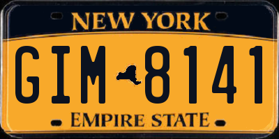 NY license plate GIM8141