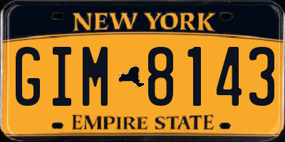 NY license plate GIM8143