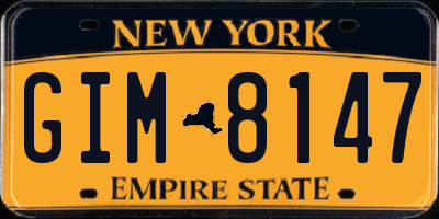 NY license plate GIM8147
