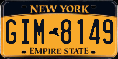 NY license plate GIM8149