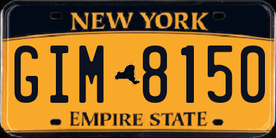 NY license plate GIM8150