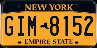 NY license plate GIM8152