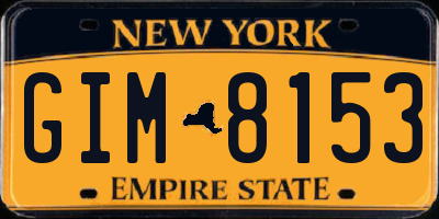 NY license plate GIM8153