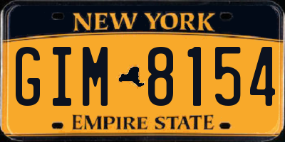 NY license plate GIM8154