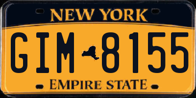 NY license plate GIM8155