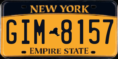 NY license plate GIM8157