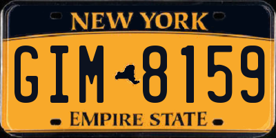 NY license plate GIM8159