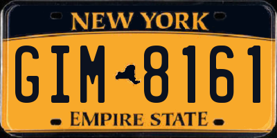 NY license plate GIM8161