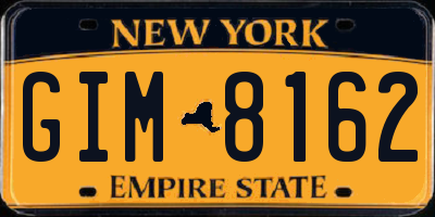 NY license plate GIM8162