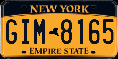 NY license plate GIM8165