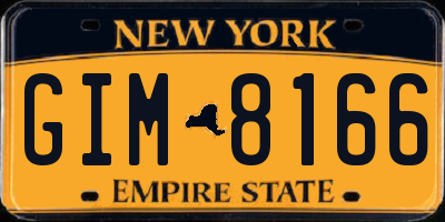 NY license plate GIM8166