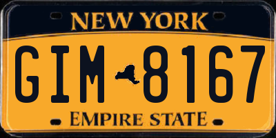 NY license plate GIM8167