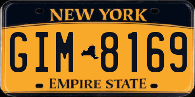 NY license plate GIM8169