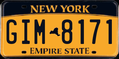 NY license plate GIM8171