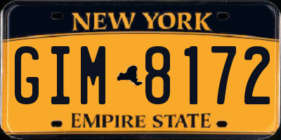 NY license plate GIM8172