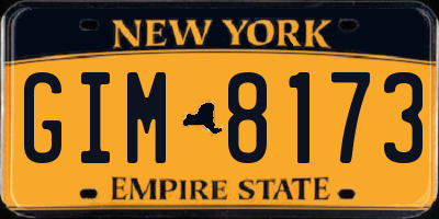 NY license plate GIM8173