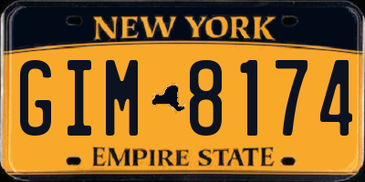 NY license plate GIM8174