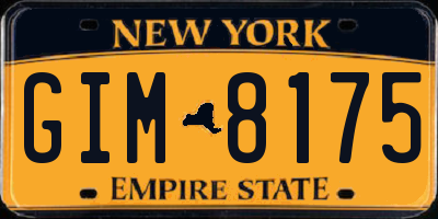 NY license plate GIM8175