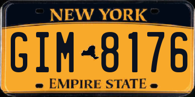 NY license plate GIM8176