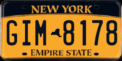 NY license plate GIM8178