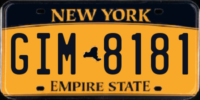 NY license plate GIM8181