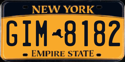 NY license plate GIM8182