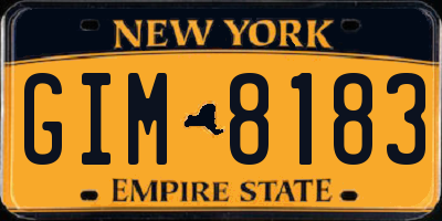 NY license plate GIM8183