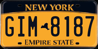 NY license plate GIM8187