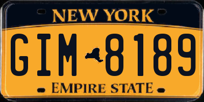 NY license plate GIM8189