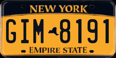NY license plate GIM8191