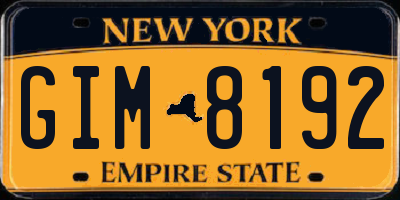 NY license plate GIM8192