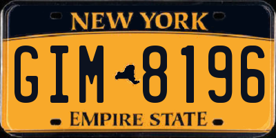 NY license plate GIM8196