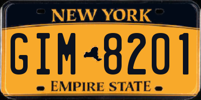 NY license plate GIM8201