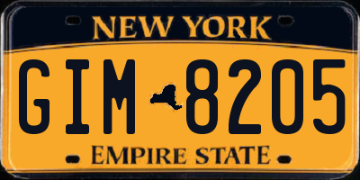 NY license plate GIM8205