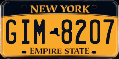 NY license plate GIM8207