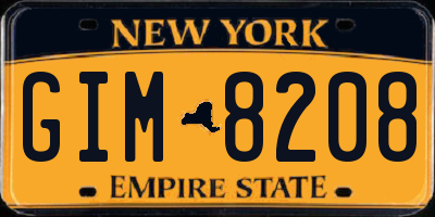 NY license plate GIM8208