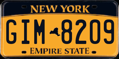 NY license plate GIM8209