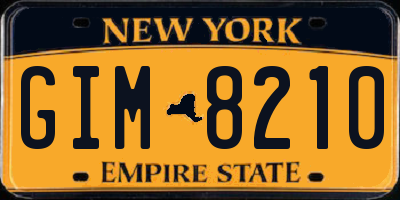 NY license plate GIM8210