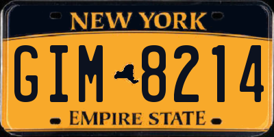 NY license plate GIM8214