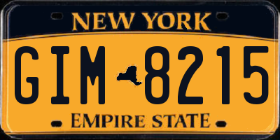 NY license plate GIM8215