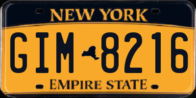 NY license plate GIM8216