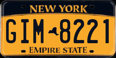 NY license plate GIM8221