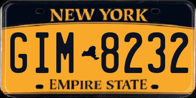 NY license plate GIM8232