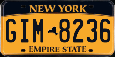 NY license plate GIM8236