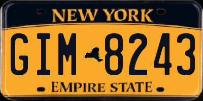 NY license plate GIM8243