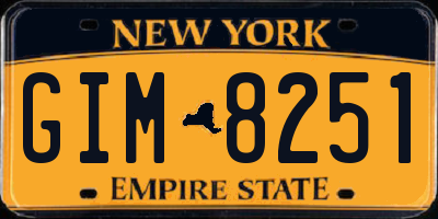 NY license plate GIM8251