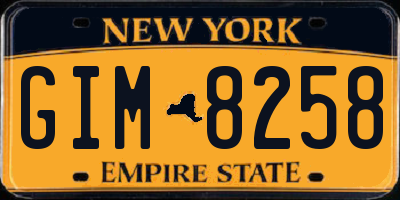 NY license plate GIM8258