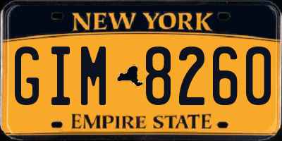 NY license plate GIM8260