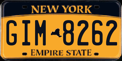NY license plate GIM8262
